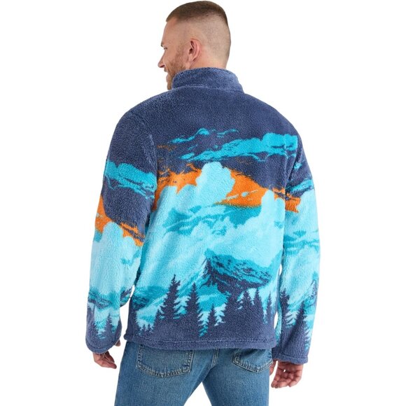 Official Toyota Men's Scenic Print Fleece 1/4 Zip Jacket Size S-3XL Big Blue Sky - Picture 2 of 5